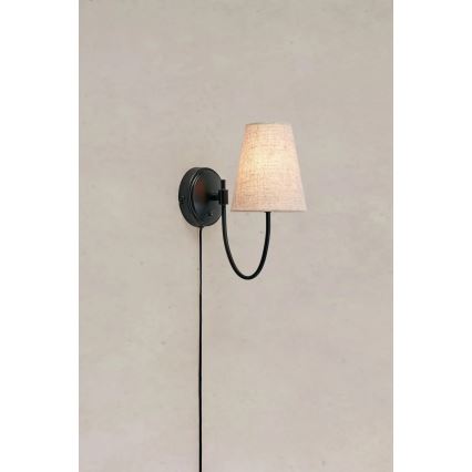 Markslöjd 108907 - Væglampe AMAR 1xE14/40W/230V hør/sort