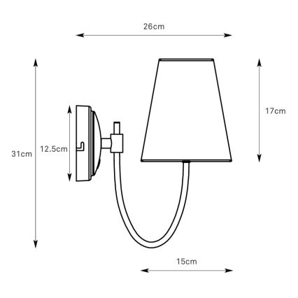 Markslöjd 108907 - Væglampe AMAR 1xE14/40W/230V hør/sort