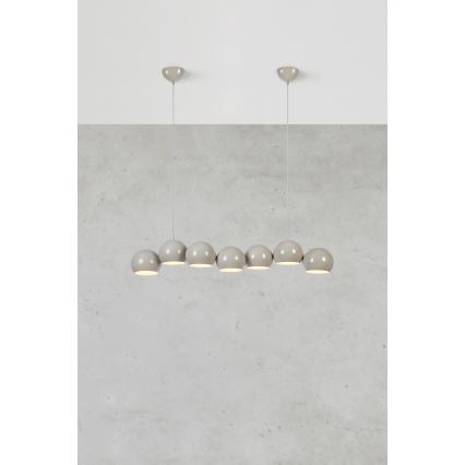 Markslöjd 108914 - Pendel på kabel CUPOLO 7xE14/40W/230V grå