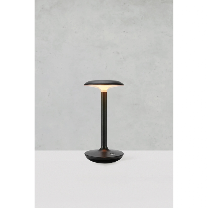 Markslöjd 108918 - Udendørs LED bordlampe dæmpbar og genopladelig PETIT LED/2W/1800 mAh 2200/2700/3000K IP44 sort