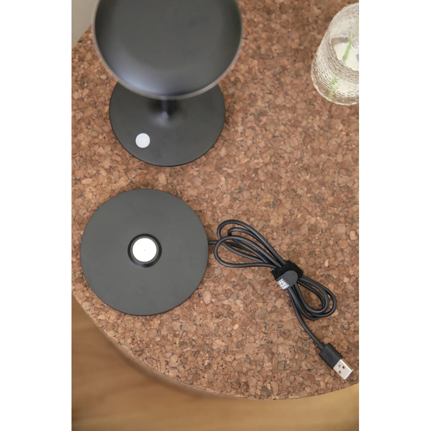 Markslöjd 108918 - Udendørs LED bordlampe dæmpbar og genopladelig PETIT LED/2W/1800 mAh 2200/2700/3000K IP44 sort