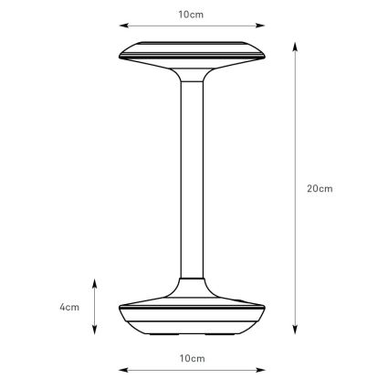 Markslöjd 108918 - Udendørs LED bordlampe dæmpbar og genopladelig PETIT LED/2W/1800 mAh 2200/2700/3000K IP44 sort