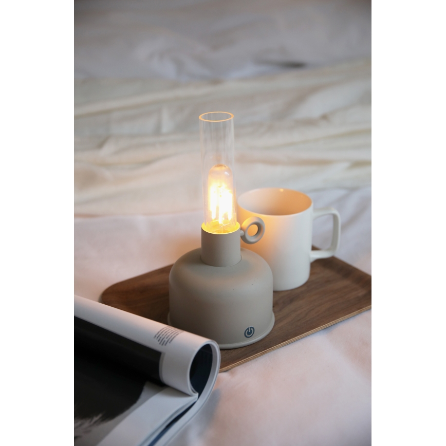 Markslöjd 108921 - Udendørs LED bordlampe dæmpbar og genopladelig ASTRID LED/2W/1200 mAh IP44 grå