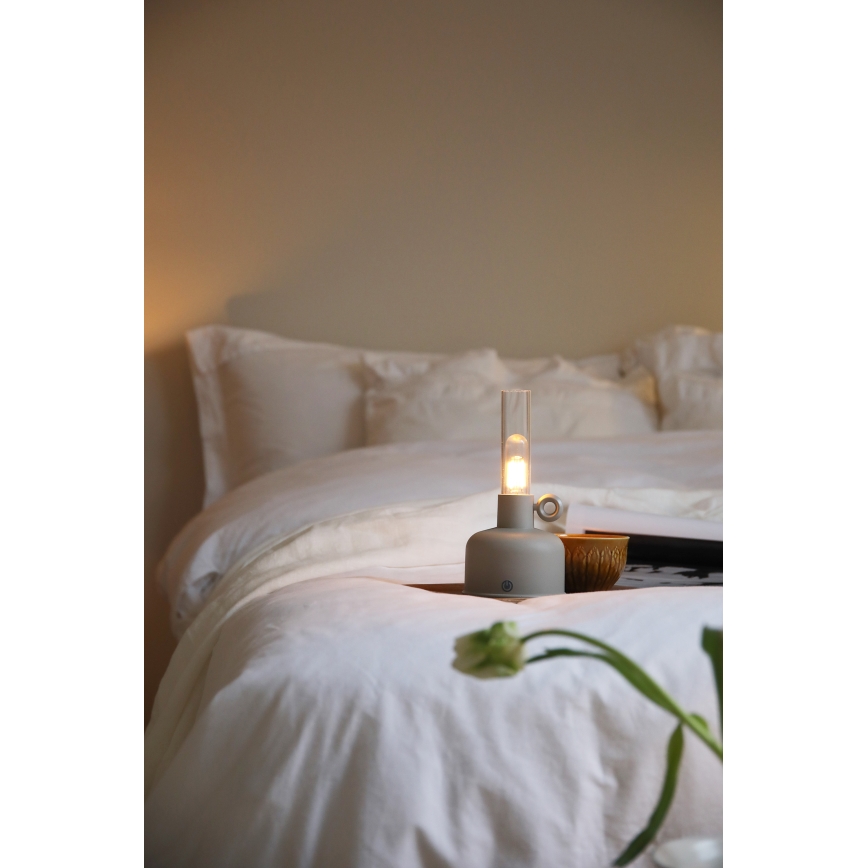 Markslöjd 108921 - Udendørs LED bordlampe dæmpbar og genopladelig ASTRID LED/2W/1200 mAh IP44 grå
