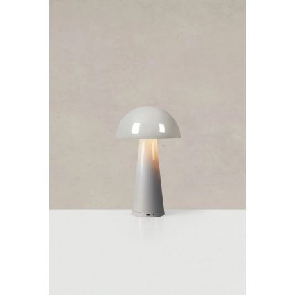 Markslöjd 108950 - LED dæmpbar genopladelig bordlampe FUNGI LED/1,5W/5V 2000 mAh IP44 grå