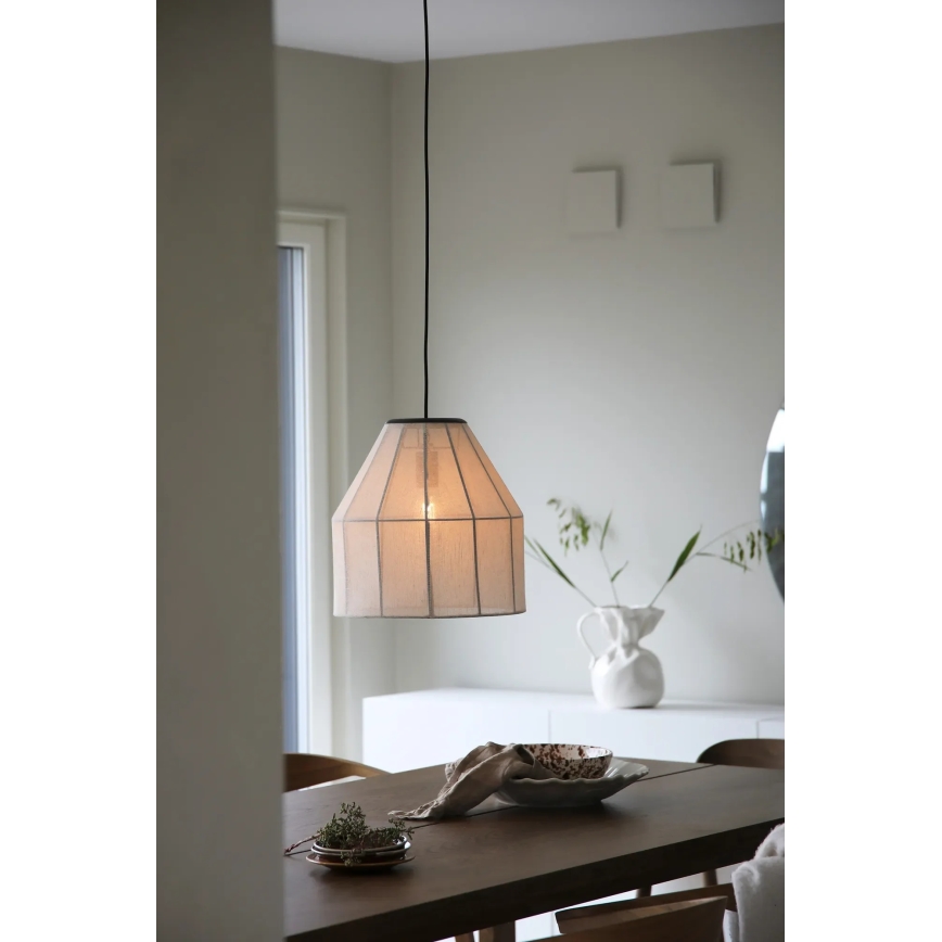 Markslöjd 108956 - Pendel på ledning AIKO 1xE27/60W/230V Ø 37 cm creme/sort