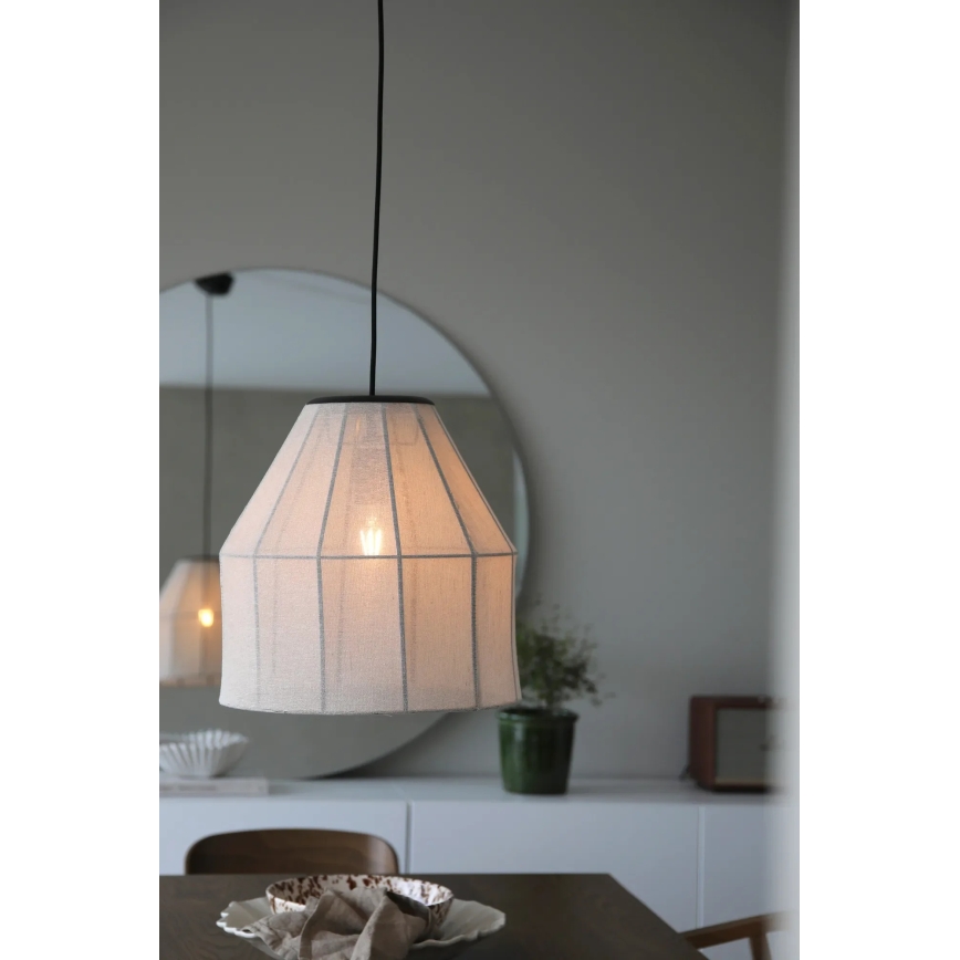 Markslöjd 108956 - Pendel på ledning AIKO 1xE27/60W/230V Ø 37 cm creme/sort
