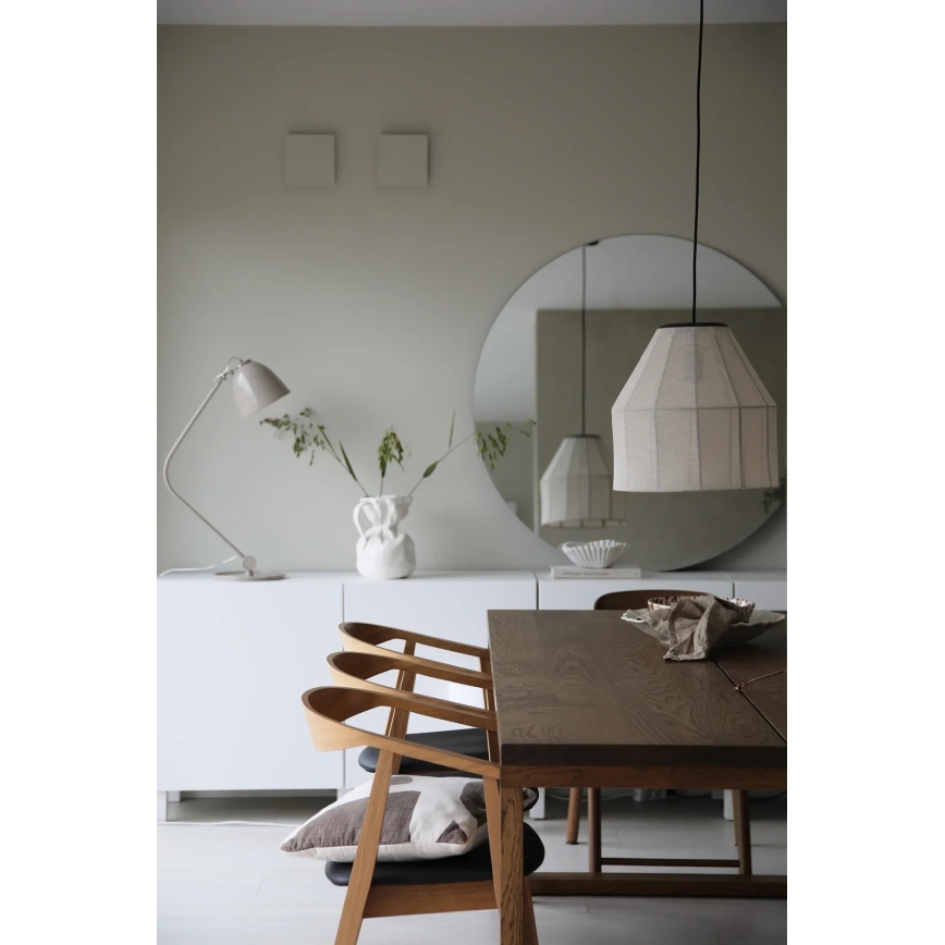Markslöjd 108956 - Pendel på ledning AIKO 1xE27/60W/230V Ø 37 cm creme/sort