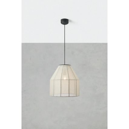 Markslöjd 108956 - Pendel på ledning AIKO 1xE27/60W/230V Ø 37 cm creme/sort