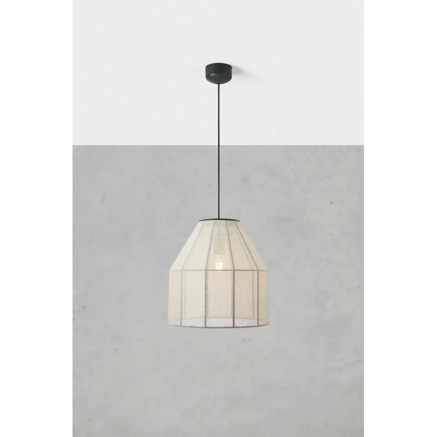 Markslöjd 108956 - Pendel på ledning AIKO 1xE27/60W/230V Ø 37 cm creme/sort