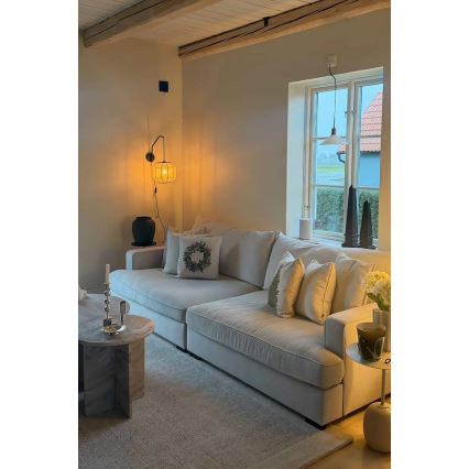 Markslöjd 108957 - Væglampe ASUKA 1xE27/60W/230V hør/sort