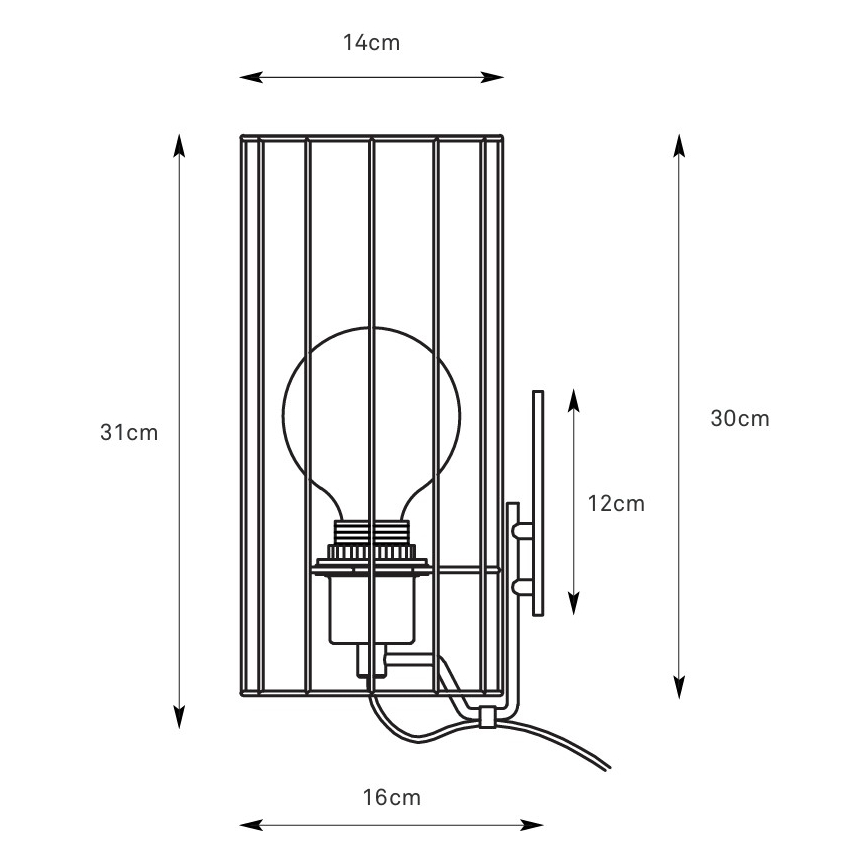 Markslöjd 108960 - Væglampe HIKARI 1xE27/60W/230V hvid/sort