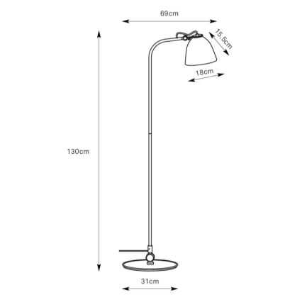 Markslöjd 108966 - Gulvlampe TILT 1xE27/60W/230V grå