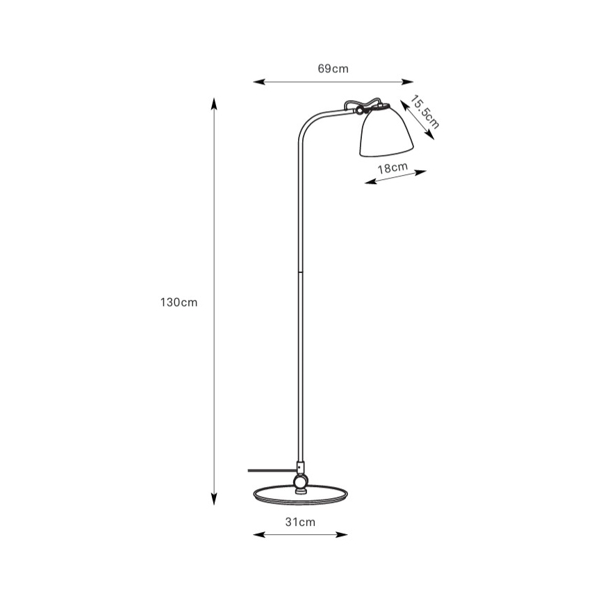Markslöjd 108966 - Gulvlampe TILT 1xE27/60W/230V grå