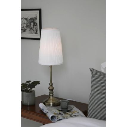 Markslöjd 108969 - Bordlampe NOBLE 1xE14/40W/230V 56 cm hvid/messing