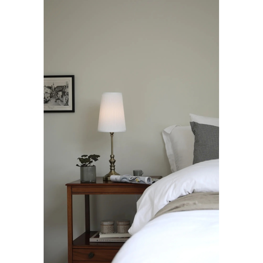 Markslöjd 108969 - Bordlampe NOBLE 1xE14/40W/230V 56 cm hvid/messing