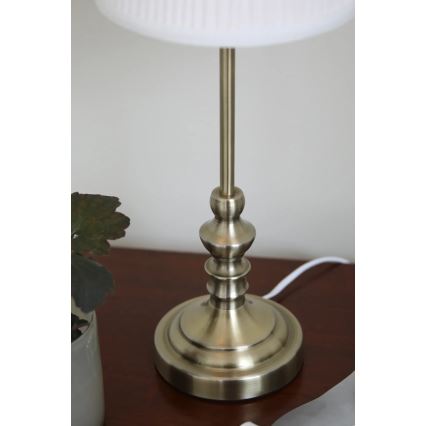 Markslöjd 108969 - Bordlampe NOBLE 1xE14/40W/230V 56 cm hvid/messing