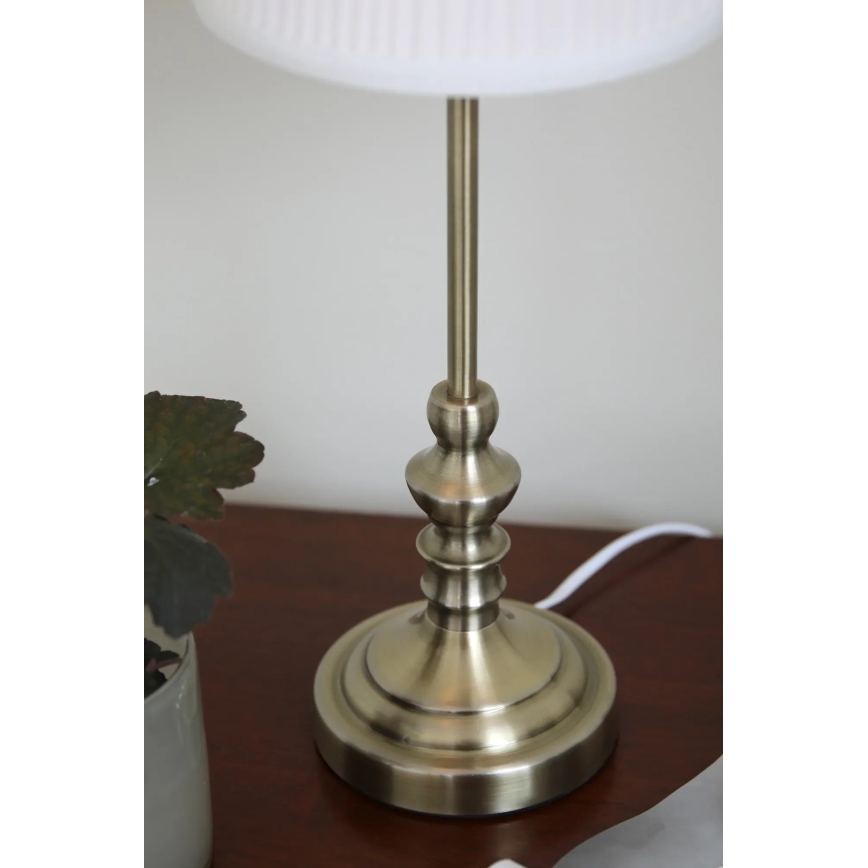 Markslöjd 108969 - Bordlampe NOBLE 1xE14/40W/230V 56 cm hvid/messing