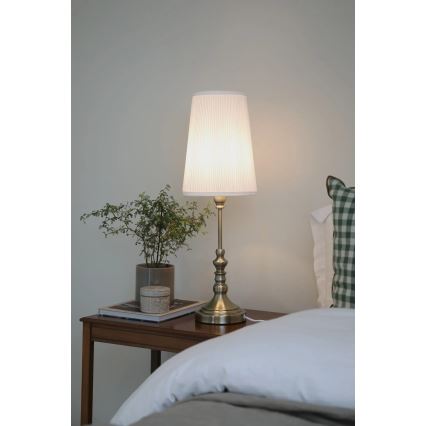 Markslöjd 108970 - Bordlampe NOBLE 1xE14/40W/230V 66 cm hvid/messing