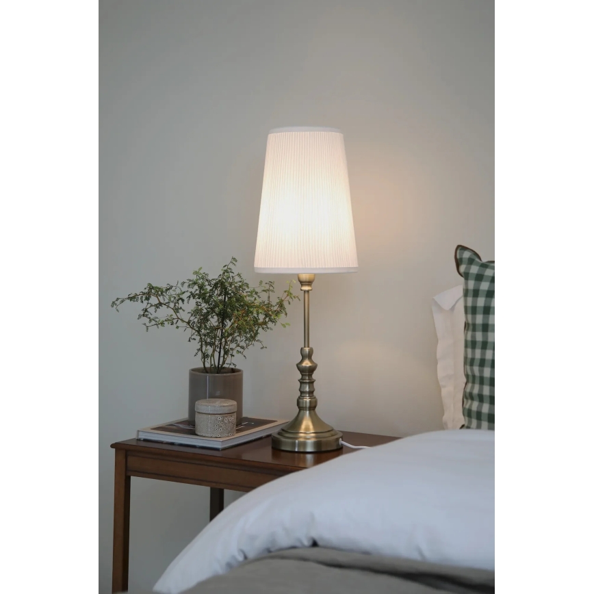 Markslöjd 108970 - Bordlampe NOBLE 1xE14/40W/230V 66 cm hvid/messing