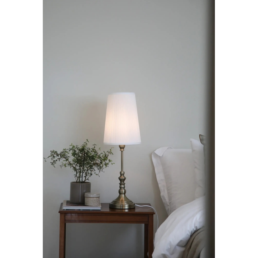 Markslöjd 108970 - Bordlampe NOBLE 1xE14/40W/230V 66 cm hvid/messing