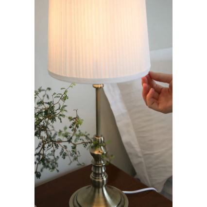 Markslöjd 108970 - Bordlampe NOBLE 1xE14/40W/230V 66 cm hvid/messing
