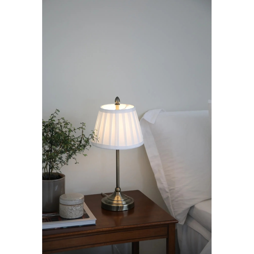 Markslöjd 108973 - Bordlampe OXFORD 1xE14/40W/230V hvid/messing