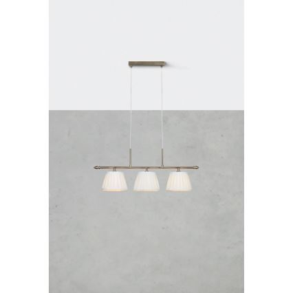 Markslöjd 108975 - Pendel på kabel OXFORD 3xE14/40W/230V messing/hvid