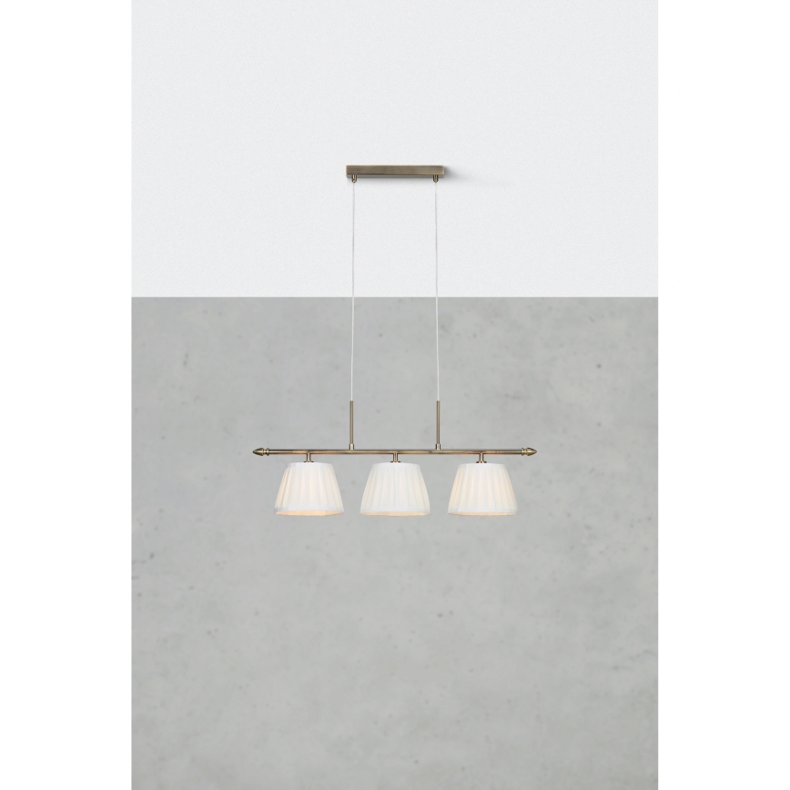 Markslöjd 108975 - Pendel på kabel OXFORD 3xE14/40W/230V messing/hvid
