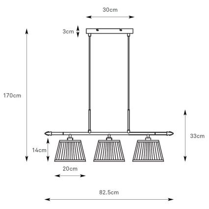 Markslöjd 108975 - Pendel på kabel OXFORD 3xE14/40W/230V messing/hvid