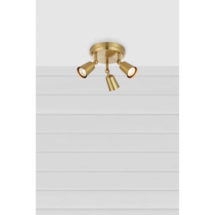 Markslöjd 108980 - Spotlampe TINY 3xGU10/7W/230V i messing