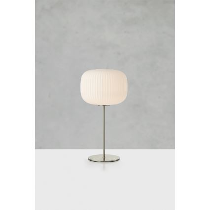 Markslöjd 109007 - Bordlampe SOBER 1xE27/40W/230V hvid/mat krom