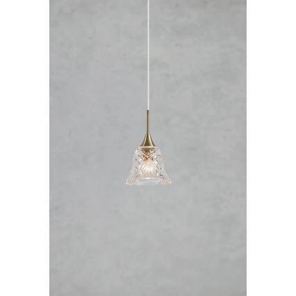 Markslöjd 109011 - Pendel på ledning LUNA 1xE14/40W/230V messing