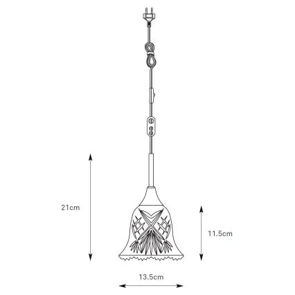 Markslöjd 109012 - LUNA pendel på wire 1xE14/40W/230V mat krom