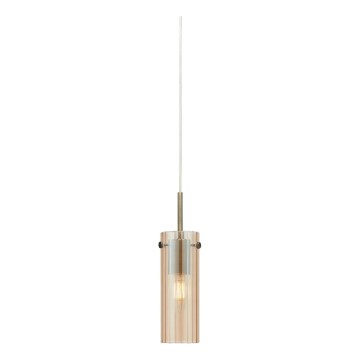 Markslöjd 109015 - Pendel med kabelophæng TIBIA 1xE14/40W/230V røget beige/messing