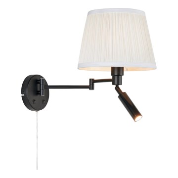 Markslöjd 109016 - LED væglampe PIVOT 1xE27/40W/230V + LED/4W cremefarvet/sort