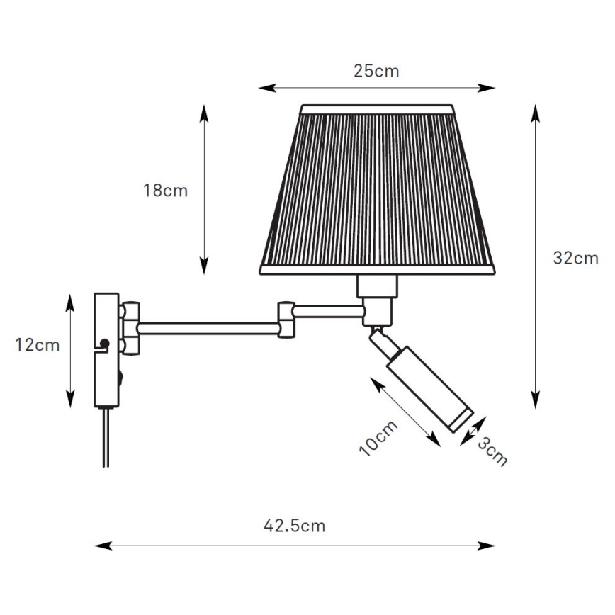 Markslöjd 109017 - LED-væglampe PIVOT 1xE27/40W/230V + LED/4W cremefarvet/messing