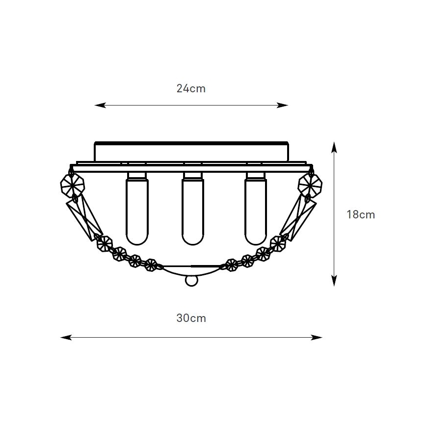 Markslöjd 109031 - Badeværelsesloftlampe ESTELLE 3xG9/20W/230V Ø 30 cm IP44 messing