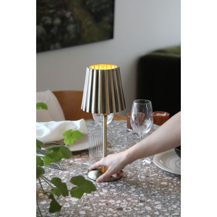 Markslöjd 109127 - LED dæmpbar genopladelig berøringsbetjent bordlampe CELIA 1xE14/2W/2000 mAh messing
