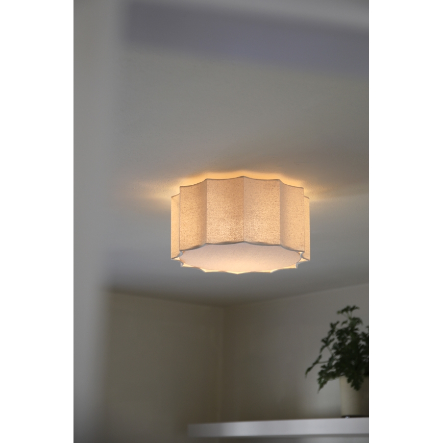 Markslöjd 109134 - Loftlampe OLEA 2xE27/11W/230V Ø 35 cm, hør