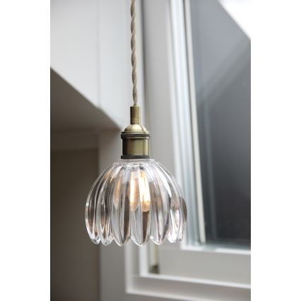 Markslöjd 109136 - Kabelpendel GOTA 1xE14/40W/230V Ø 13 cm messing/klart glas