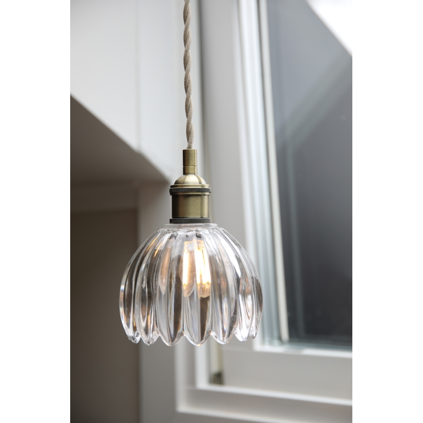Markslöjd 109136 - Kabelpendel GOTA 1xE14/40W/230V Ø 13 cm messing/klart glas