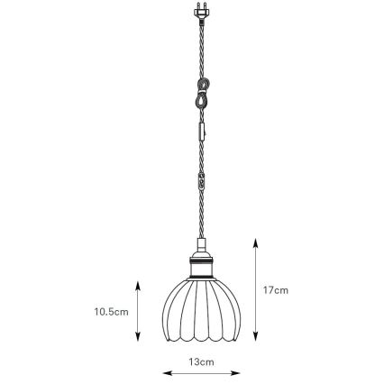 Markslöjd 109137 - GOTA pendel på ledning 1xE14/40W/230V Ø 13 cm røgfarvet beige/messing