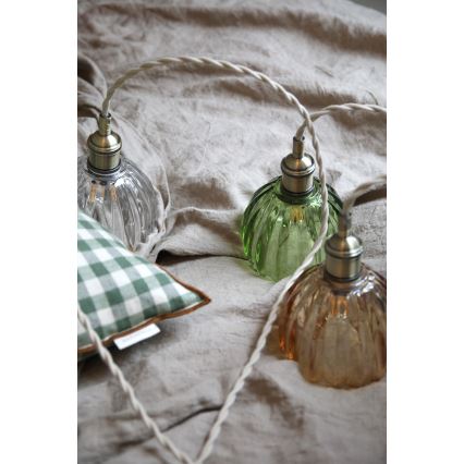 Markslöjd 109138 - Pendel på ledning GOTA 1xE14/40W/230V Ø 13 cm røgfarvet grøn/messing