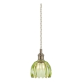 Markslöjd 109138 - Pendel på ledning GOTA 1xE14/40W/230V Ø 13 cm røgfarvet grøn/messing