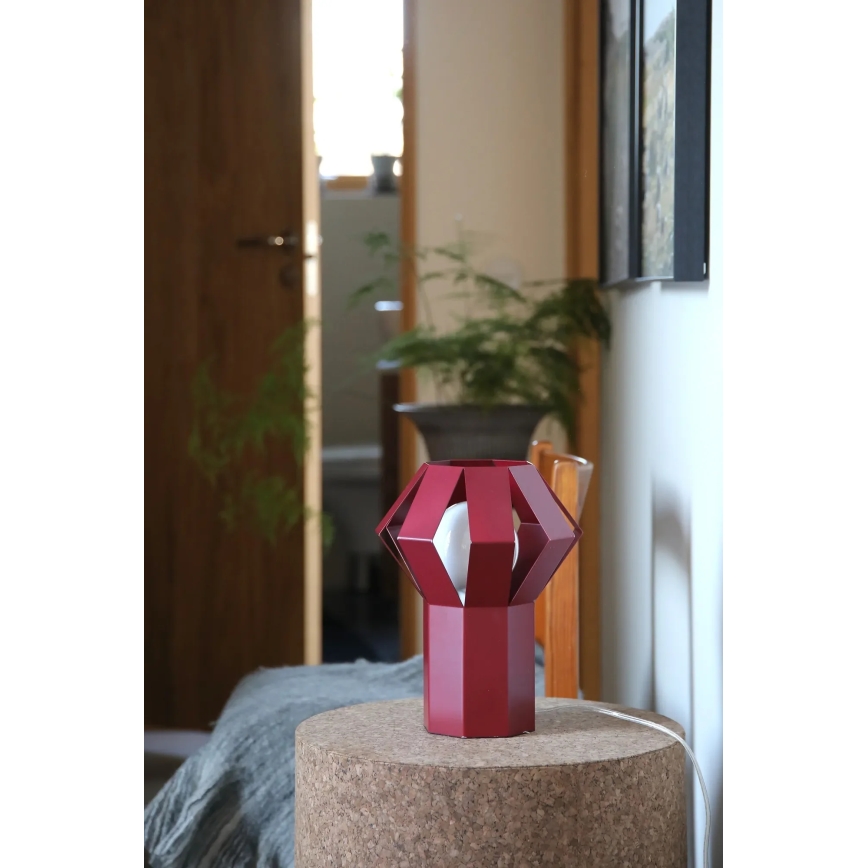 Markslöjd 109150 - Bordlampe OCTA 1xE27/60W/230V, vinrød