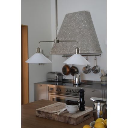 Markslöjd 109160 - Stangpendel VELA 2xE27/60W/230V hvid/messing