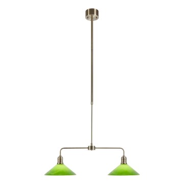 Markslöjd 109161 - Loftlampe på stang VELA 2xE27/60W/230V grøn/messing