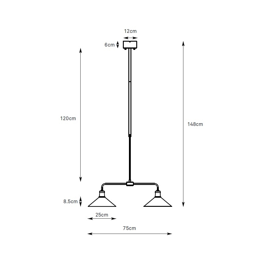 Markslöjd 109161 - Loftlampe på stang VELA 2xE27/60W/230V grøn/messing