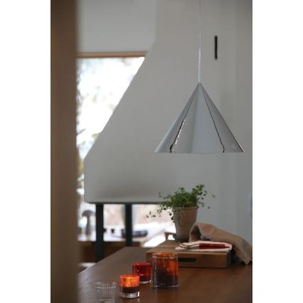 Markslöjd 109163 - Pendel på kabel TIP 1xE27/60W/230V i blank krom